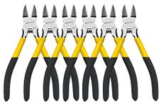 Wire Cutters, 6 Pack, BOOSDEN 6.5" Flush Cutters Spring Loaded Pliers Side Cutting Pliers Diagonal Cutting Pliers Dikes Wire Cutters Side Cutters for Crafts Electrician Work Jewelry Making