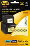 Post-it Multi-Use Designer Series Labels, 2 Designs, Laser/Inkjet, 2 3/4 x 3 3/4 Inches, 10 Sheets per Pack (6250-ND)