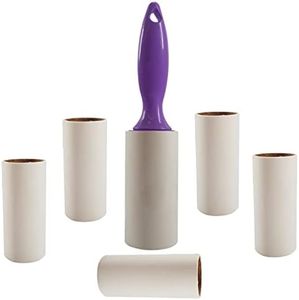 LAFILLETTE Lint Remover, Lint Roller Set for Dog & Cat Hair Removal, Clothes, Furniture, 1 Handles with 6 Refills (Purple)