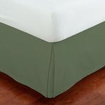 Queen Size Luxury Tailored Bed Skirt 14" Drop Pleated Styling Dust Ruffled Solid Sage Green New