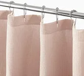 mDesign Cotton Waffle Knit Shower Curtain - Hotel Style Shower Curtain - Luxury, Spa Quality Waffle Weave Fabric Cotton Shower Curtains for Bathroom - Bath and Shower Curtains, 72" x 72", Rosette Pink