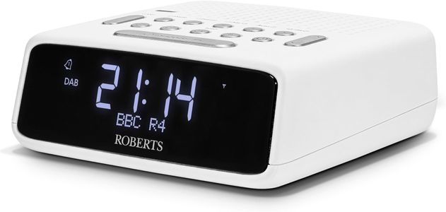 Roberts Digital Clock Radio FM/DAB/DAB+ – Large LCD Display, White