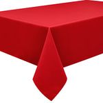 HomeDirectIE Extra Large Easy-Care Quality Rectangular Fabric Tablecloth Table Cover 140x240cm 55"x94" Red