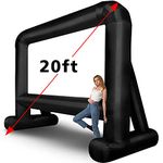 OUTTOY 20 Feet Inflatable Movie Screens Blow Up Mega Movie Screens, Inflatable Theater Projector Screen Outdoor with Quiet Blower and Carry Bag - Supports Front and Rear Projection