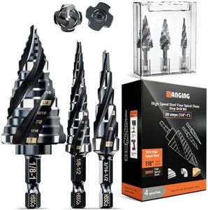 1/4"-1"(3pcs) M2 Four Spiral Flute Cobalt Step Drill Bit Set