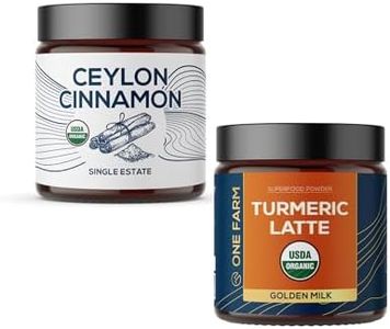 One Farm by WAAYB Organic Ceylon Cinnamon & Turmeric Latte Powder – USDA Organic, Fair-Trade, Non-GMO, with Ashwagandha, Lion’s Mane, Ginger – Perfect for Cooking, Golden Milk, Smoothies & Tea