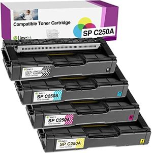 Limeink Title Compatible Toner Cartridges Replacement for Ricoh SP C250 C261 High Capacity for RICOH Aficio SP C250DN C250SF C261SFN C261SFNw C261DNw Laser Printers 1 Black 1 Cyan 1 Magenta 1 Yellow