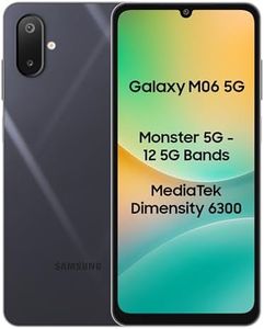Samsung Galaxy M06 5G Mobile (Blazing Black, 4GB RAM, 64GB Storage) | MediaTek Dimensity 6300 | AnTuTu 623K+ | 12 5G Bands | 25W Fast Charging | 4 Gen OS Upgrades | 50MP Camera | Without Charger