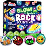 JOYIN 90+ PCS Rock Painting Kit- Glow in The Dark Rock Kit, Gift Toy, Arts and Crafts for Kids Ages 4-12, Art Supplies, Easter Gifts for Kids, Kids Craft Paint Kits, Toys for Boys Girls 3 4 5 6 7 8 9 10, Birthday Party Gift