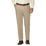 Haggar Men's Work to Weekend Classic Fit Pleat Regular and Big and Tall Sizes, Khaki, 34W x 29L