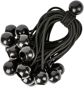 PRETEX Cordons Élastiques avec Boules - Lot de 25 x 23 cm Tendeurs Universels avec Attaches - Sangle Elastique Résistant Parfaite pour Le Camping, Les Bagages & Bâches - Noir