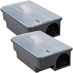 Köder-Discount: Mouse & Rat Trap, Effective Rat Bait Station for Home Garden & Industry, Sturdy Plastic, Non-Electric, Bait Box for Laying Out Rats, Black Box with Transparent Lid (2)