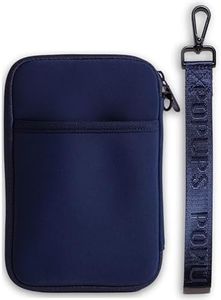 POPUPS Passport Travel Wallet for Women - Large Multiple Document Organizer and Holder with Wristlet - Deep Blue