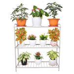 D&V ENGINEERING - Creative in innovation Metal 3-Tier Indoor Outdoor Multipurpose Plant Stand Rack, Flower Pot Display Shelf, 32.25" Wide, 36.2" Height - Grey