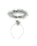 Zac's Alter Ego Silver Tinsel Halo on Headband One Size for Women/Girls - Christmas Hairband for Parties, Fancy Dress