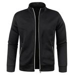 Men's Track Jackets Lightweight Full Zip Tops Casual Slim Fit Coat Workout Running Athletic Active Jacket With Pockets