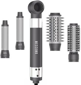 5 in 1 Hair Air Styler - Rotating Brush 110,000 RPM for Fast Drying, Automatic Wrap Curlers for Curling, Frizz-Free Styling Brush for Straightening and Volumizing with No Heat Damage (Gray)