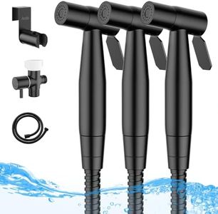 Arofa Black Bidet Sprayer for Toilet, 3 Pack Handheld Jet Sprayer Adjustable Water Pressure Muslim Shower with Bidet Hose, Bidets for Existing Toilets Cloth Diaper Spray for Baby/Feminine Wash