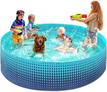 Jasonwell Foldable Dog Kiddie Pool - Hard Plastic Kids Paddling Pool Toddler Baby Swimming Pools for Backyard Collapsible Whelping Box Pet Doggie Cats Wading Pools Bathtub for Puppy Large Dogs 97In,G