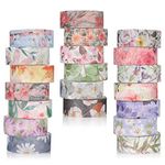 JOELELI 20 Rolls Washi Tape Set Floral Masking Washi Tape, Decorative Multi-Pattern Washi Tape for DIY Craft Gift Wrapping Festivals Decoration Scrapbooking