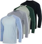 4-Pack: Boys Long Sleeve Rash Guard Shirt Top Swim Shirts Boy Surf Sun Protection UPF BJJ Fishing Compression Swimwear Swimsuit Bathing Shirt Kids Clothes Swimming Summer Rashguard - Set 7, S (6/7)