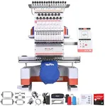 Poolin EOM 15 Needles Embroidery Machine,14.2"×9.5",Embroidery for Hats,Caps,Patches,Sweatshirts,Beginner-Friendly,9" Touch,1200 SPM,Auto Color Change & Trim,Wi-Fi/USB,Includes Digitizing Software