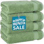 Cotton Paradise Hand Towels for Bathroom, 100% Cotton Turkish 4 Piece Hand Towel Set, Soft Absorbent Face Towels Clearance Set, Sage Green Hand Towels