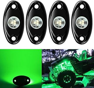 4 Pods LED Rock Lights, Ampper Waterproof LED Neon Underglow Light for Car Truck ATV UTV SUV Offroad Boat Underbody Glow Trail Rig Lamp (Green)