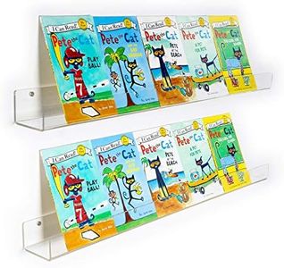 Kids Invisible Floating Bookshelf,Clear Acrylic Wall Shelf (36inch 2pack)