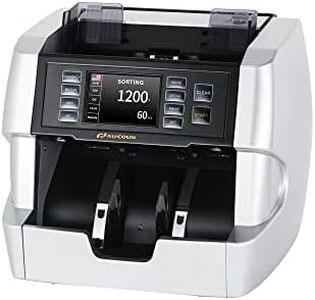 NUCOUN VC-7S Silver Bank Grade Money Counter Machine Mixed Denomination Value Counting Serial Number Multi Currency Enabled 2CIS/UV/IR/MG/MT Counterfeit Detection Cash Bill Value Counter