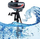 Outboard Trolling Motor 2-Stroke Outboard Motor Fishing Boat Engine with 3.5HP Water Cooling and CDI System Heavy Duty Inflatable Fishing Boat Motor