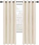 Easy-Going Blackout Curtains for Bedroom, Solid Thermal Insulated Grommet and Noise Reduction Window Drapes, Room Darkening Curtains for Living Room, 2 Panels (52x84 in,Ivory)