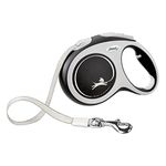 flexi New Comfort Large Retractable Dog Leash Tape 16'/5m, Grey