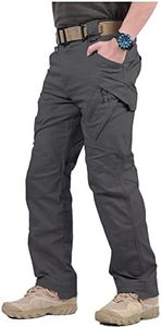 CARWORNIC Gear Men's Hiking Tactical Pants Lightweight Cotton Outdoor Military Combat Cargo Trousers Dark Gray