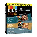 KIND Minis Dark Chocolate Nuts & Sea Salt, Caramel Almond & Sea Salt Bars, Variety Pack, 0.7 oz, 20 Count