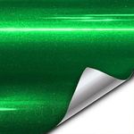 HOME13 Gloss Green Metallic Vinyl Wrap Sheet for Car & Bike Self Adhesive Vinyl Wrap Sticker & Decal Roll Film Bubble Free Air Release (12 by 60 Inches, Gloss Green Metallic)