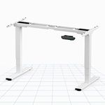 FLEXISPOT Dual Motors,Sit Height Adjustable Electric Standing Desk with Memory Smart Pannel Large Lifting Range EC5 Series, Metal, 3-stage Frame|white, E5W-UK