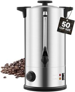 Rigstne Commercial Coffee Urn 50 Cup - Large Coffee Maker Machine, Hot Beverage Coffee Percolator Dispenser With Double Wall Stainless Steel, Water Urn for Event, Quick Brew, Temperature Control(8L)