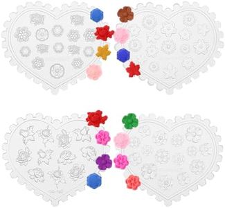 Small Flower Polymer Clay Molds, 4 Pcs Mini Silicone Rose Daisy Polymer Clay Molds for Jewelry Making Nail Earrings Decoration with Sculpting Dotting Tools