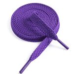 VSUDO 150 cm Double Layer Flat Purple Shoe Laces for Trainers, 8mm Wide Purple Laces for Trainers, Purple Trainers Laces, Sneakers Purple Shoe Laces for Women or Men (1Pair-Purple-150cm)