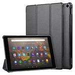 CASZONE Kindle Case for Amazon Fire HD 8&Fire HD 8 Plus Tablet 10th Generation 2020 Release,Trifold Stand Slim Smart Amazon Fire HD 8&8 Plus 8inch Tablet Cover with Auto Sleep/Wake,Black