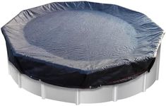 STARPYNG-Pool Cover,Above Ground Pool Solar Cover, Underground Pool Cover Protector with Drawstring Design, Easy to Install (Pool Size: 18FT, Cover Size: 21FT, Round, Navy/Black,Weave 7x7)