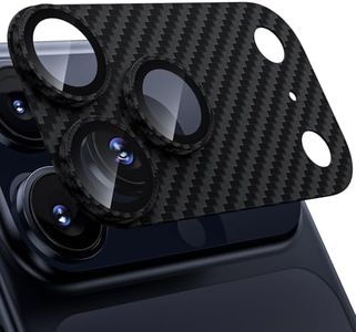 WSKEN for Phone 17 Pro Camera Lens Protector, [Military Grade Shatterproof] [Strong Adhesion] Metal Aluminum Alloy Tempered Glass Camera Screen Protector for iPhone, Carbon Fiber Texture