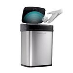 Ninestars DZT-12-5 Touchless Stylish Motion Sensor Dustbin with Lid|Automatic Stainless Steel Trash Can for Outdoor, Home, Office, Hotel, Bathroom, Kitchen| Fits 2AA Batteries | 12 Litres