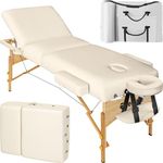 TecTake® Portable Massage and Beauty Bed, Adjustable Table for Spa, Salon, Physiotherapy Treatment, Lash, Body, Face and Head Massage, Portable Lash Bed is Foldable and Includes Storage Bag - beige