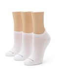 No Nonsense Women's Soft and Breathable Cushioned No Show Socks-Moisture-Wicking-with Back Tab, New White-3 Pair Pack, 3.5-9 UK (Pack of 3)