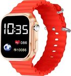 SC STUFFY CLUB Digital Dial Waterproof Stylish and Fashionable Wrist Smart Watch LED Band for Kids for Boys & Girls (Age 4-15 Years) (Small, RED)