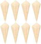 TOYANDONA 50pcs Disposable Wood Cones, Wood Tasting Cones Serving Cones Wooden Ice Cream Cone Holders for Appetizer Finger Food Home Parties Catering Events