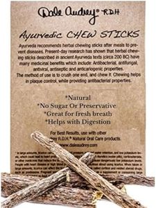 Dale Audrey Ayurvedic Chew Sticks, Natural Licorice Root with Neem, Organic Toothbrush for Oral Care & Fresh Breath | Sugar Free Neem Infused Chew Sticks, Glycyrrhiza Glabra - 1.12 Oz