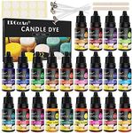 Candle Dye - 22 Colours Liquid Candle Making Dye for DIY Candle Making Supplies Kit, Oil-Based Liquid Candle Colouring for Soy Wax Dyes, Beeswax, Gel Wax, 10ml Each